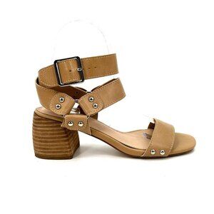 OASIS SOCIETY Emilia Almond Tan Nude Gladiator Buckle Stacked Heel Sandals 6